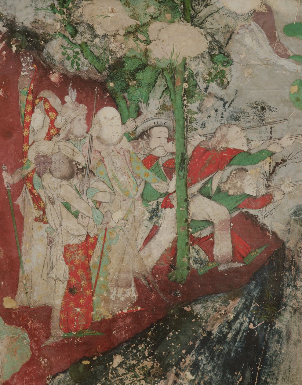 Zachodni najemnicy, Wat Suwannaram, Thonburi, 1831 autorstwa Thai School