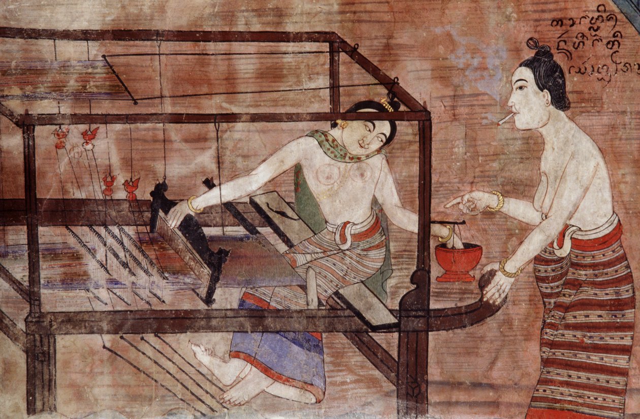Kobiety tkające (mural) autorstwa Thai School