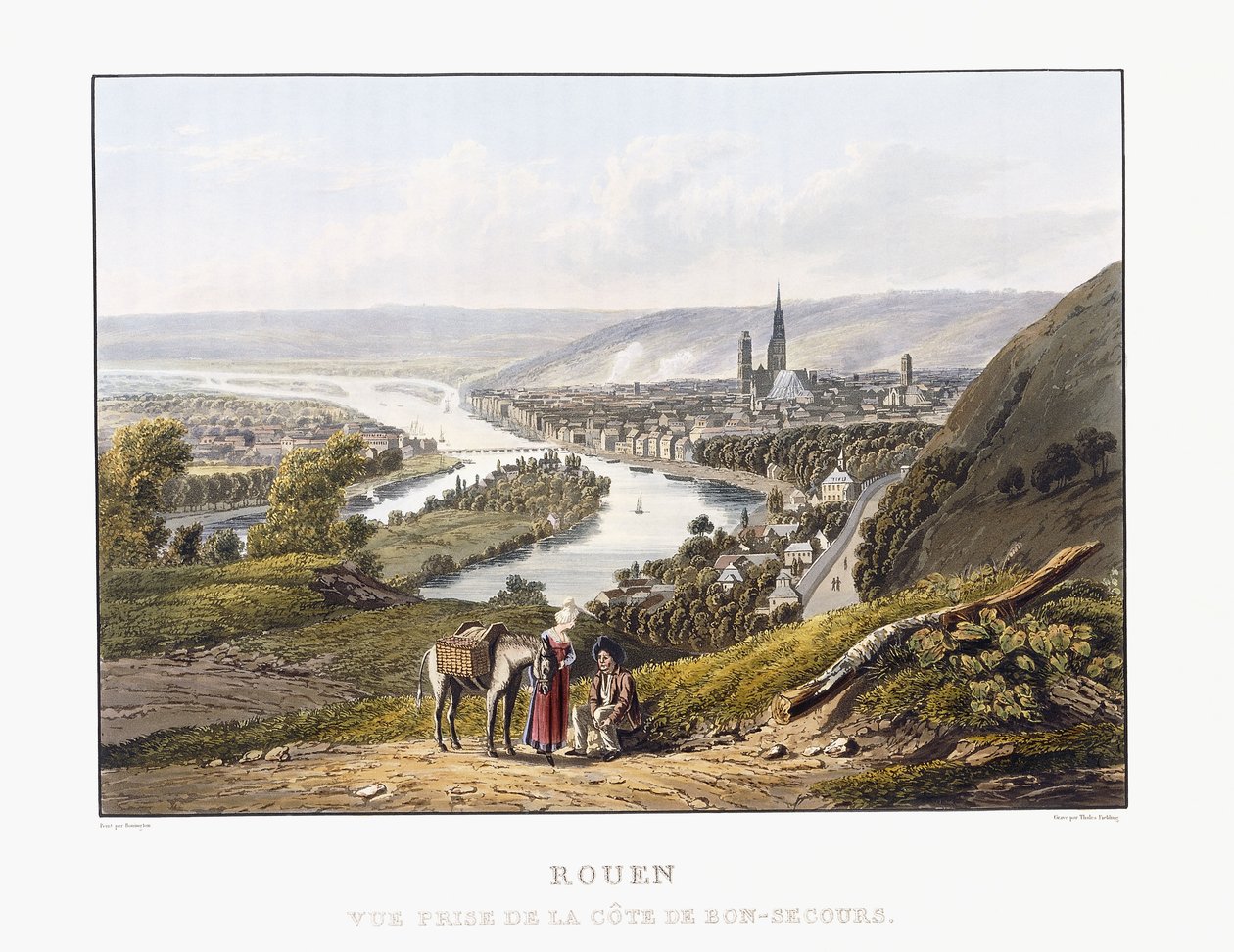 Rouen, widziana z Bon-Secours, 1823-1826 autorstwa Thales Fielding