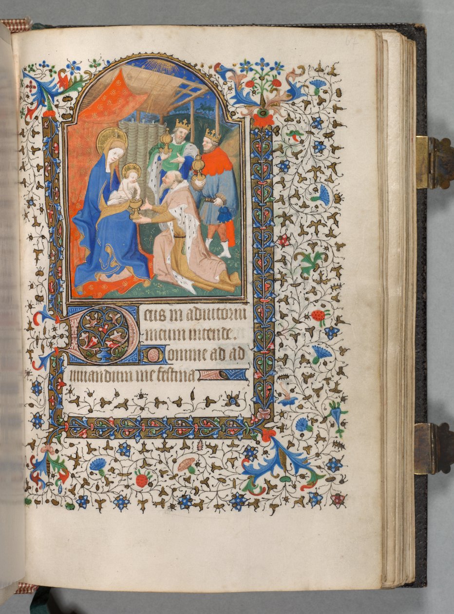 Book of Hours Korzystanie z Paryża: Fol. 67r, Pokłon Trzech Króli, c. 1420. autorstwa The Bedford Master
