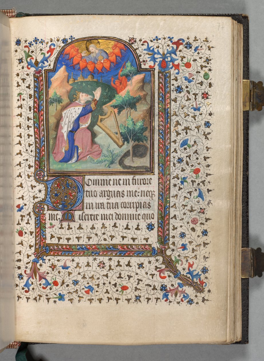 Book of Hours Korzystanie z Paryża: Fol. 77r, Dawid, ok. n.e. 1420. autorstwa The Bedford Master