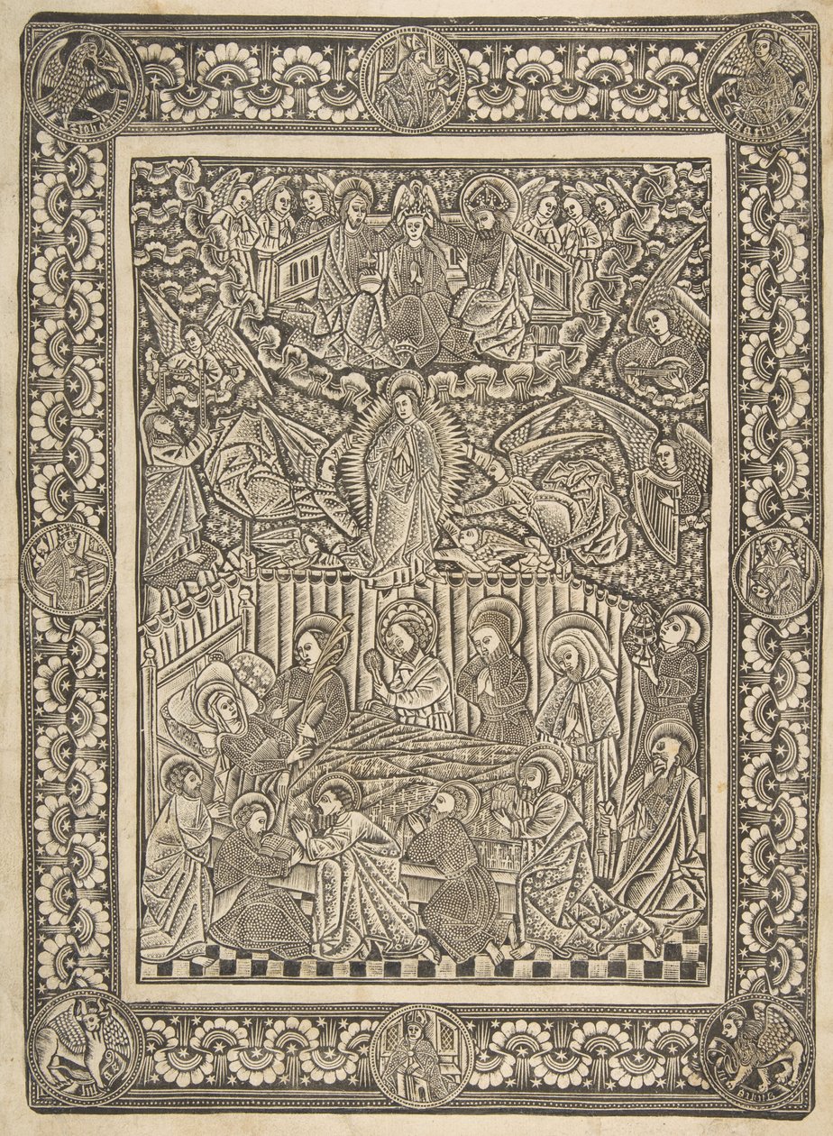 Śmierć, wniebowzięcie i ukoronowanie Marii, ca. 1470-85. autorstwa The Master of the Mountainlike Clouds