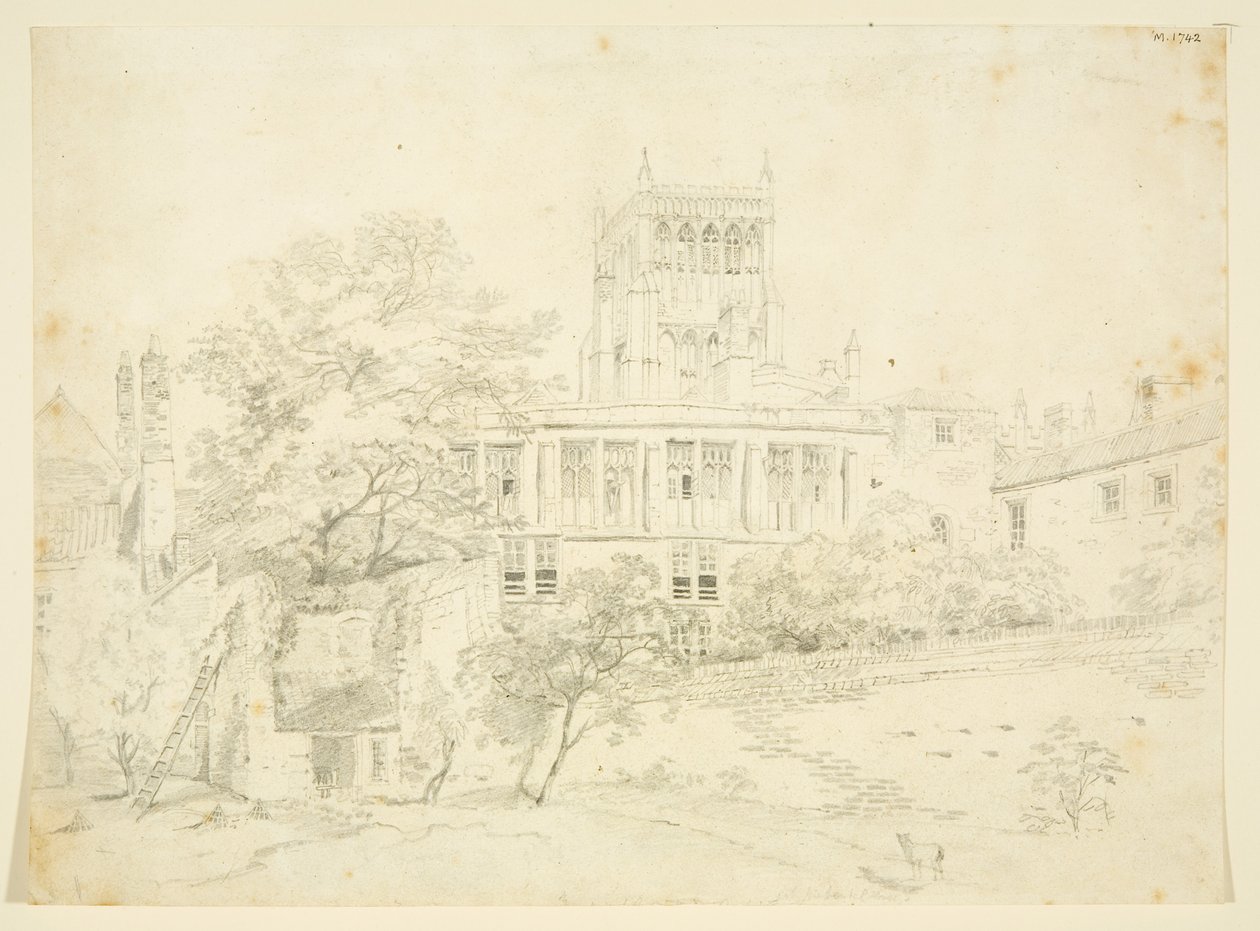 Ogród Front jednego z Prebendal Houses (ołówek i akwarela na papierze) autorstwa The Rev. John Eagles