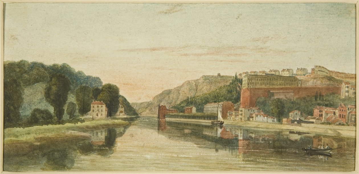 Hotwells, Clifton and the Avon Gorge (ołówek i akwarela na papierze) autorstwa The Rev. John Eagles