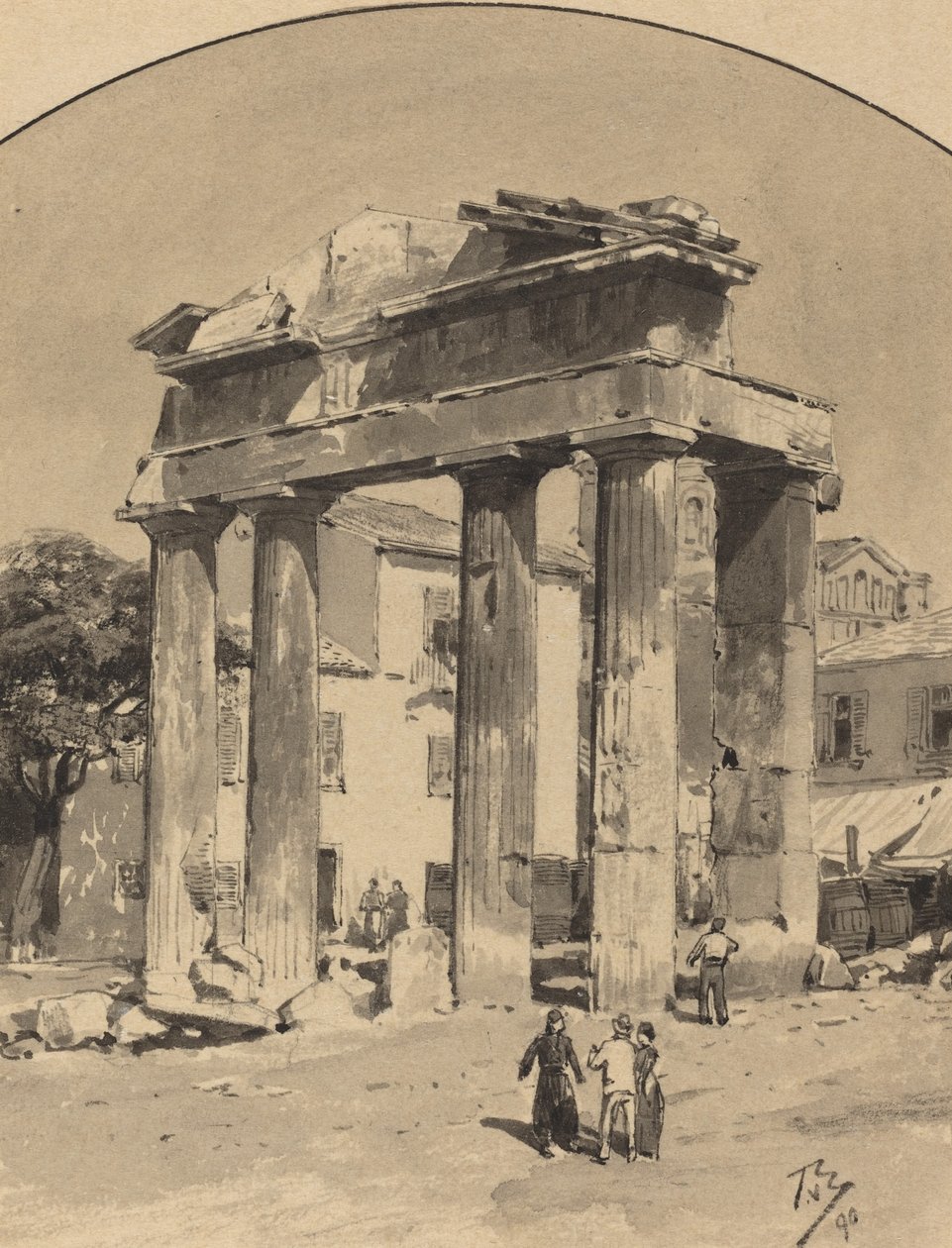 Stara Brama Targowa, 1890 r. autorstwa Themistocles von Eckenbrecher
