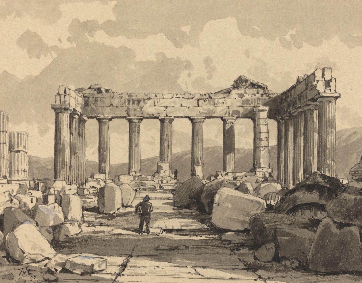 Partenon, Wewnątrz, 1890. autorstwa Themistocles von Eckenbrecher