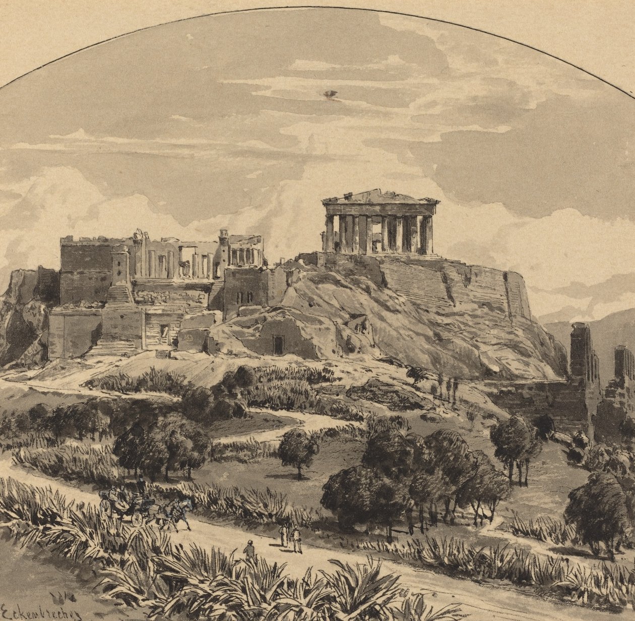 Akropol z Zachodu autorstwa Themistocles von Eckenbrecher