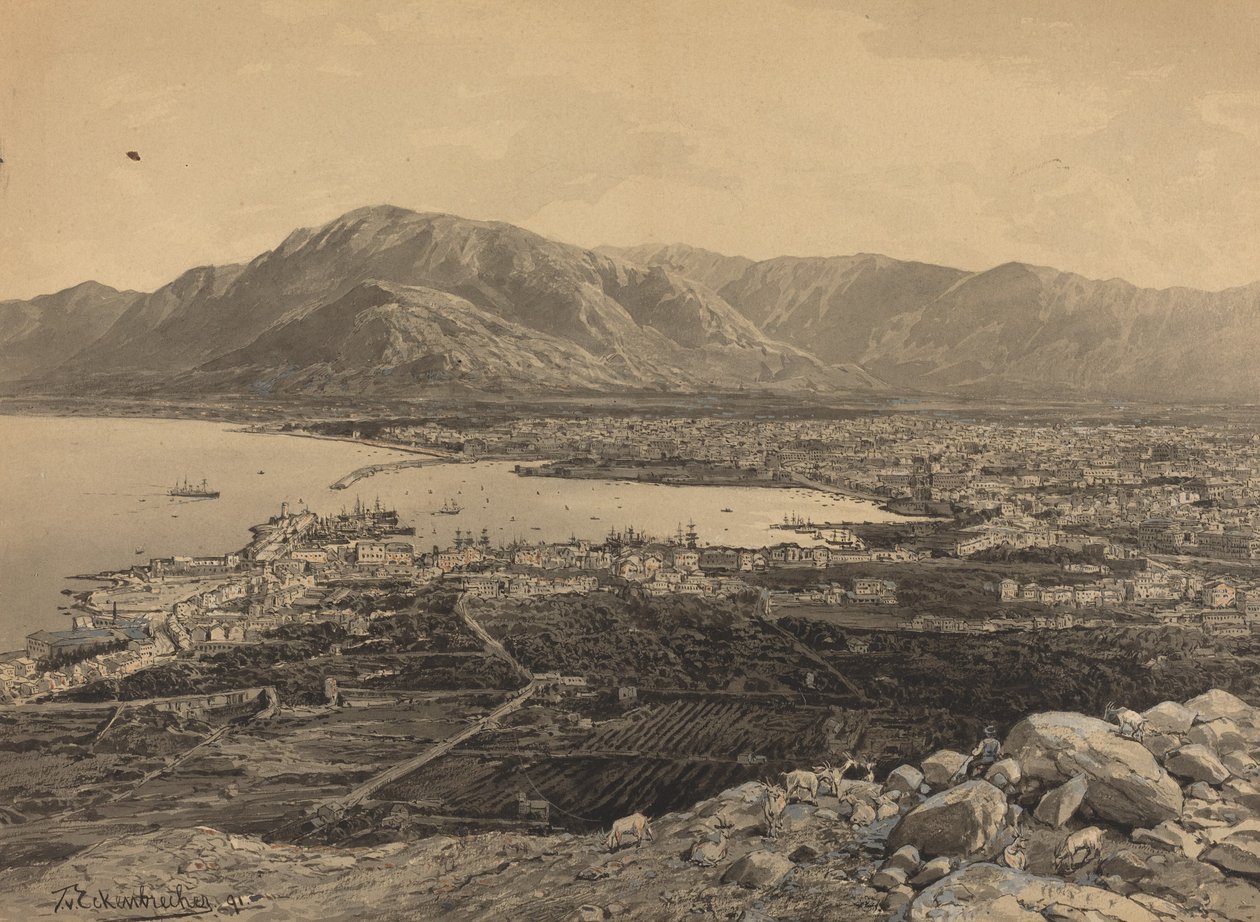 Port w Pireusie autorstwa Themistocles von Eckenbrecher