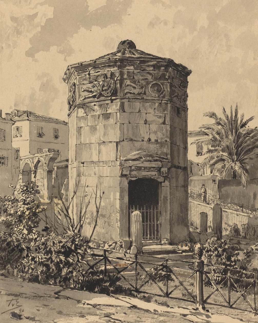 Wieża Wiatrów, 1890. autorstwa Themistocles von Eckenbrecher