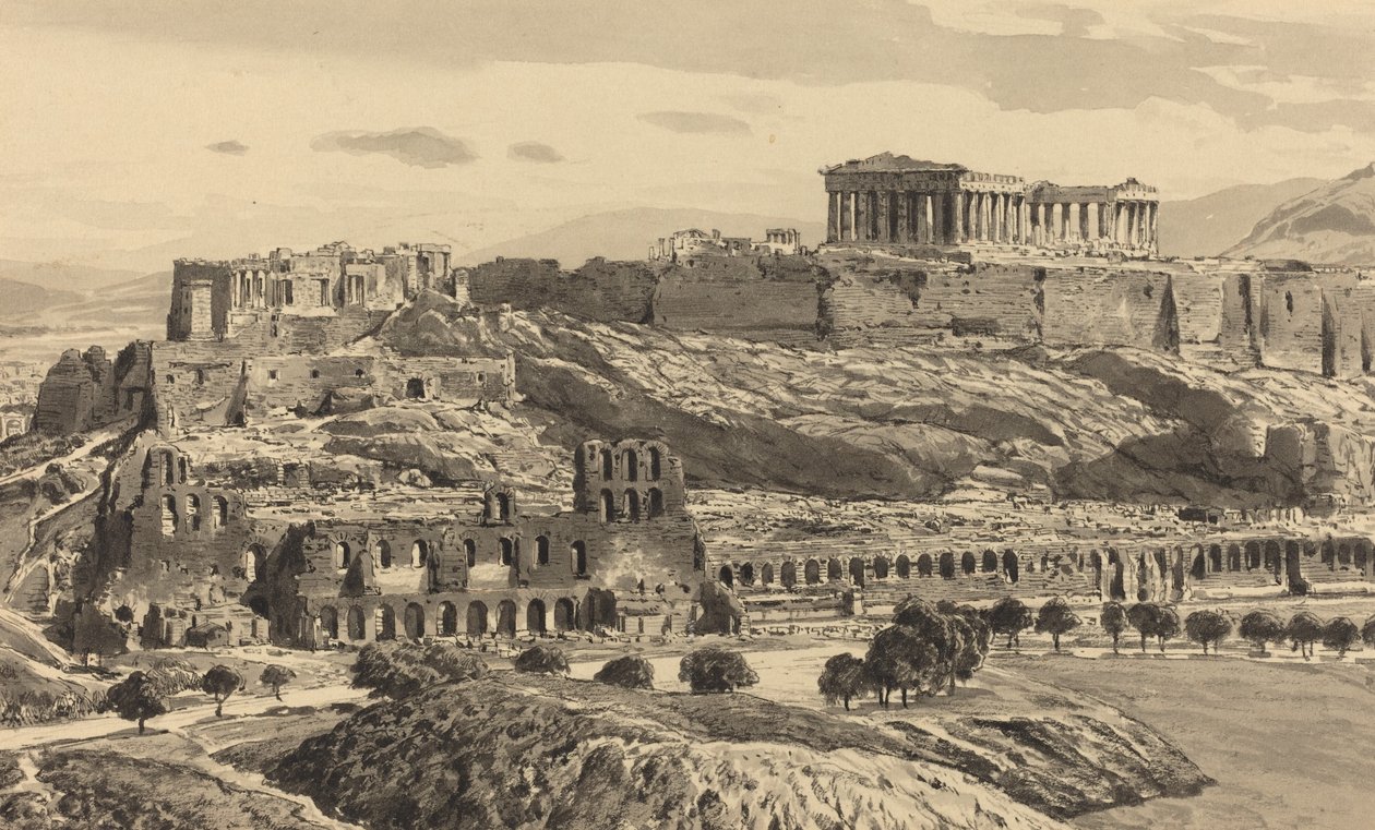 Widok na Akropol, 1890. autorstwa Themistocles von Eckenbrecher
