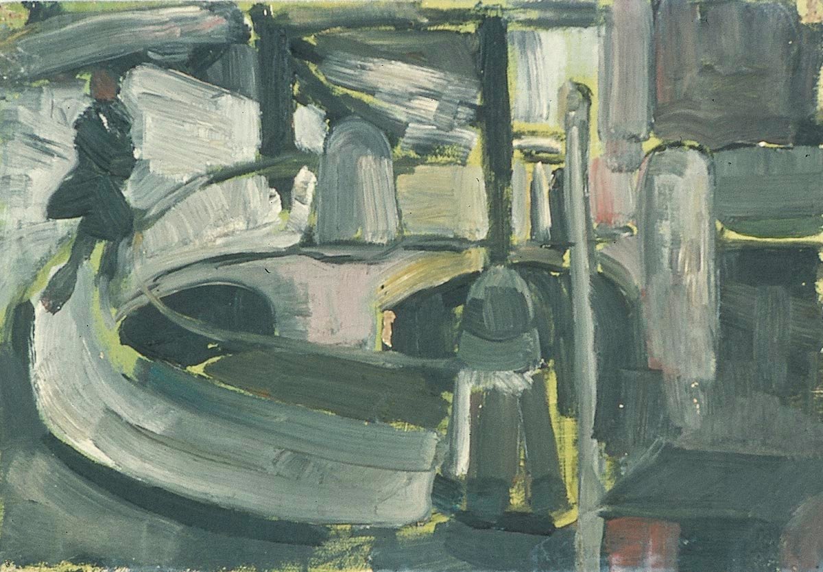 Postać na Blauwpoortsbrug autorstwa Theo van Doesburg