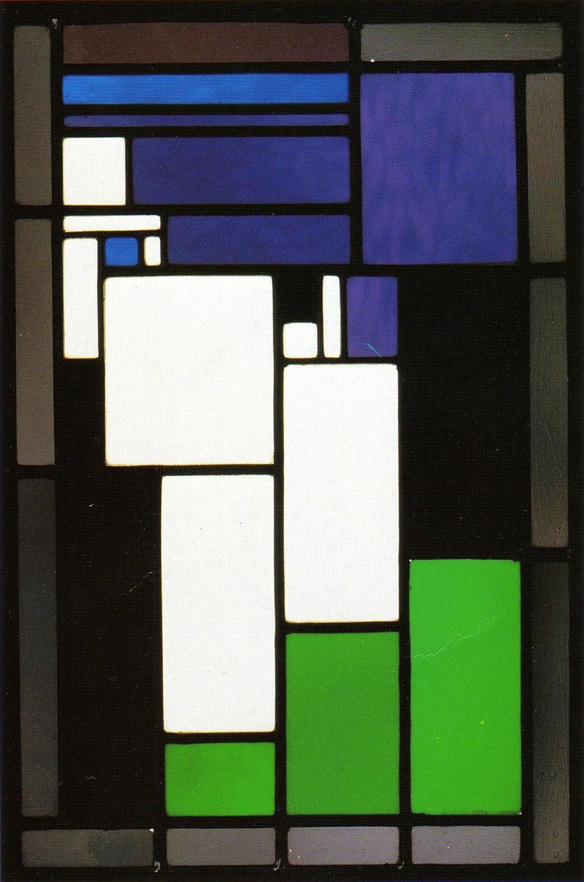 Kompozycja witrażowa Kobieta Głowa autorstwa Theo van Doesburg