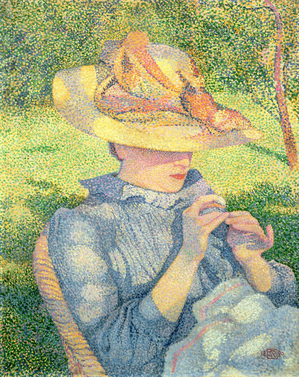 Słomkowy Kapelusz, 1890 autorstwa Théo van Rysselberghe