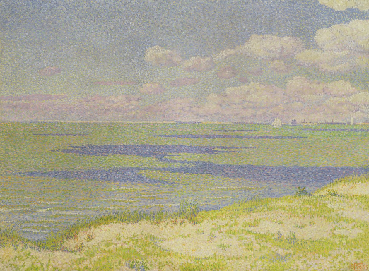 Widok na rzekę Scheldt, 1893 r. autorstwa Théo van Rysselberghe