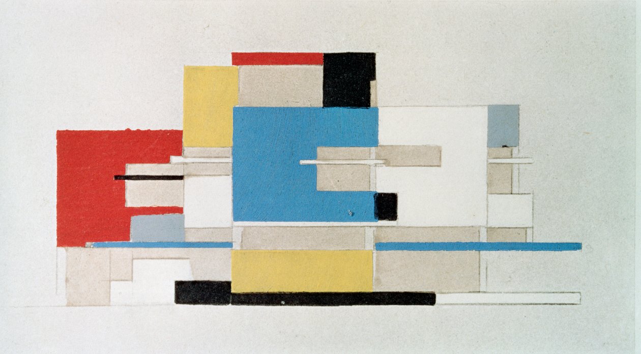 Studium kolorystyczne dla architektury autorstwa Theo van Doesburg