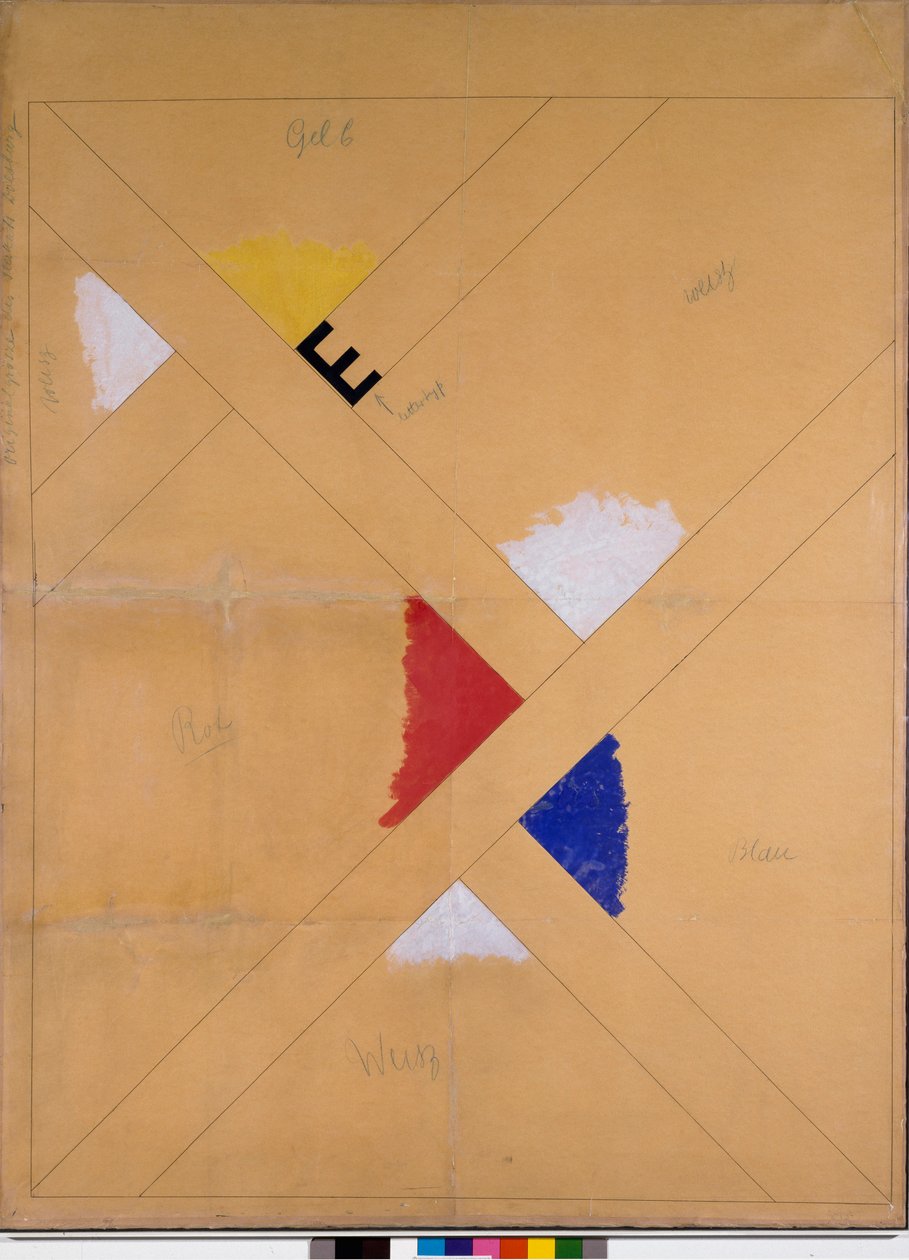 Niedokończony plakat na wystawę Van Doesburg (media mieszane) autorstwa Theo van Doesburg