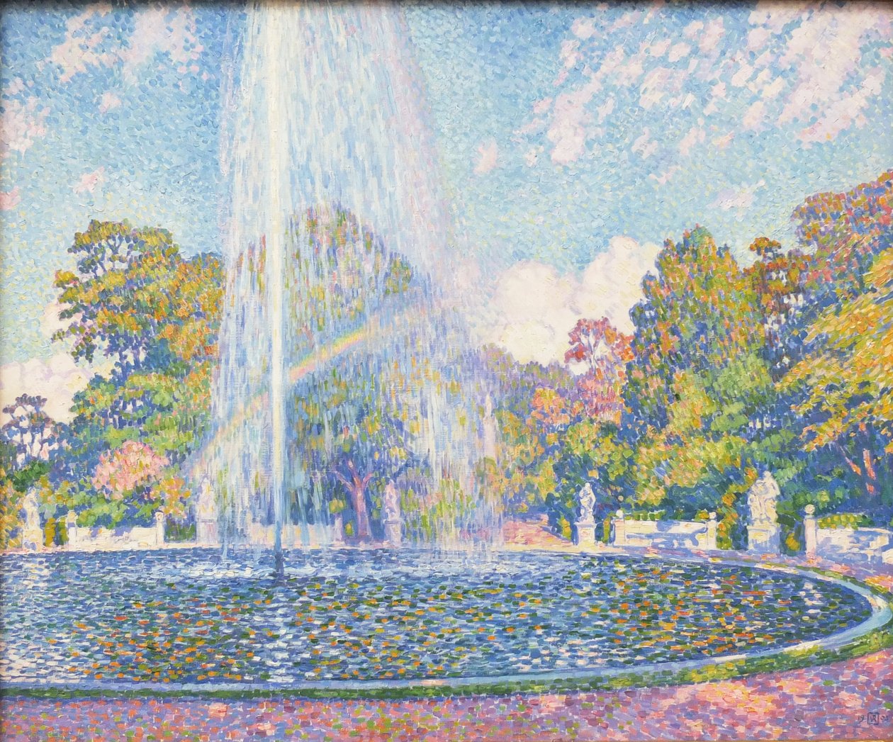Fontanna w parku pałacu Sanssouci koło Poczdamu autorstwa Théo van Rysselberghe