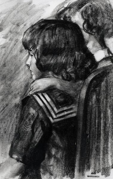 Portret dzieci, ok. 1897 (węgiel na papierze) autorstwa Théo van Rysselberghe