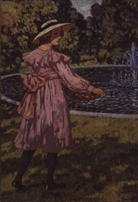 Portret córki artysty, Elżbieta, ok. 1910 (olej na płótnie) autorstwa Théo van Rysselberghe