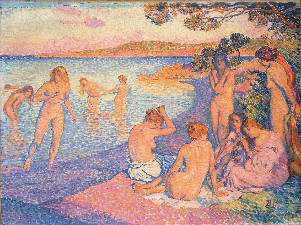 Zachód słońca; Płonąca godzina, 1897 autorstwa Théo van Rysselberghe
