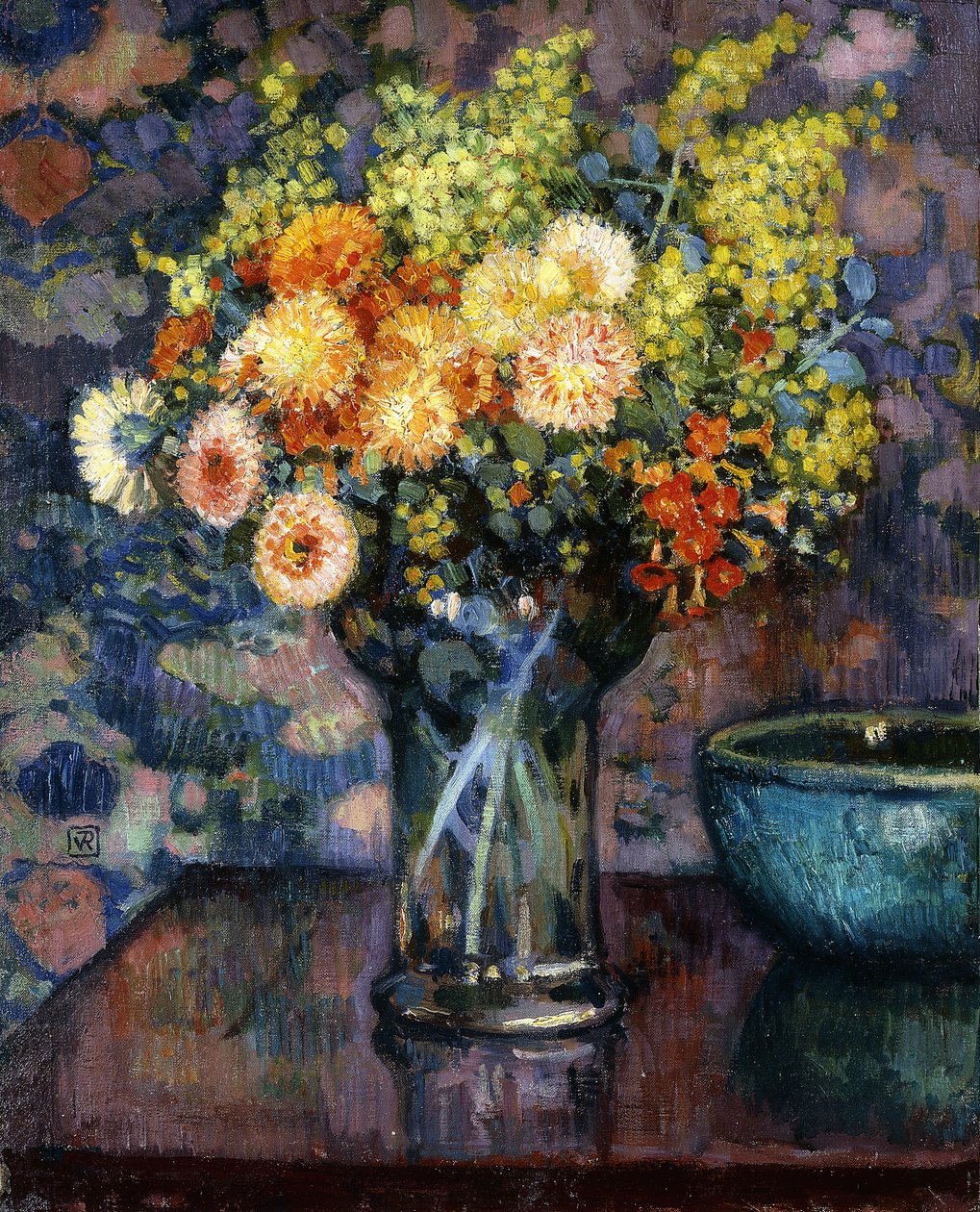Wazon kwiatów; Wazon z kwiatami, ok. 1911 autorstwa Théo van Rysselberghe