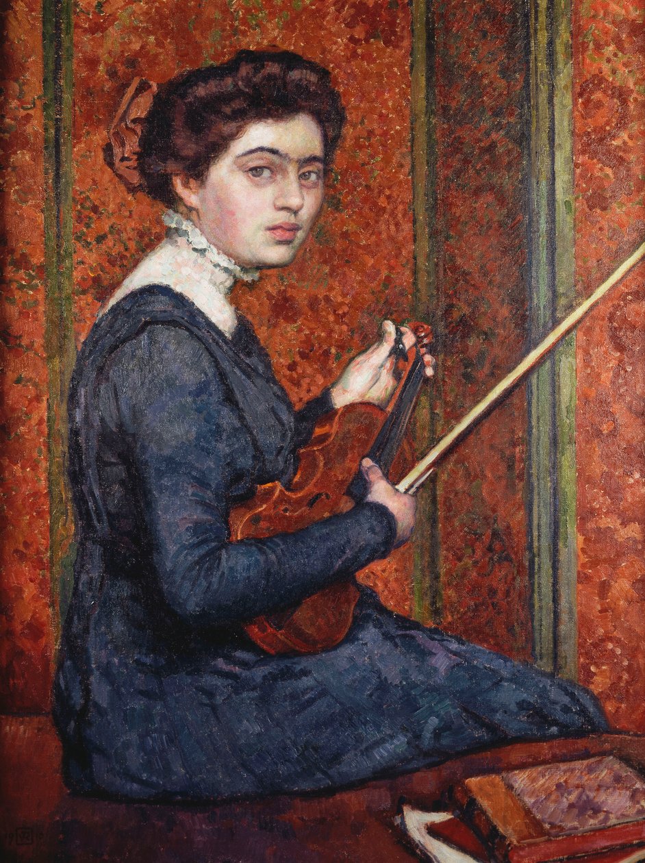 Kobieta ze skrzypcami autorstwa Théo van Rysselberghe