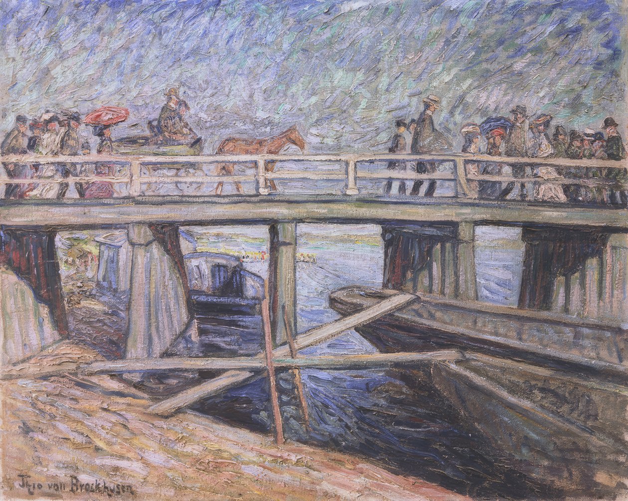 Drewniany most w Baumgartenbrück autorstwa Theo von Brockhusen