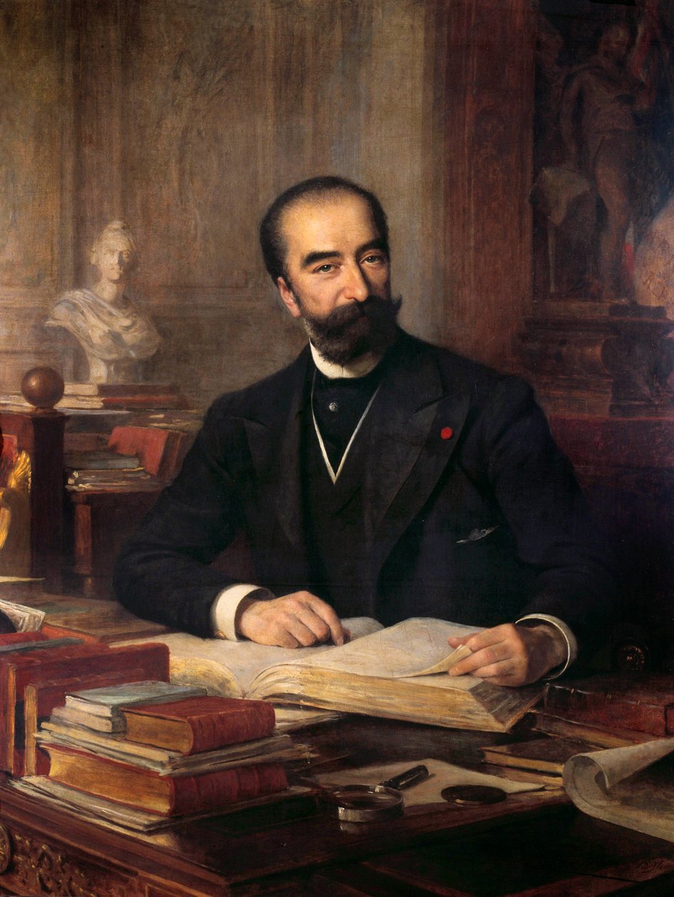 Portret Sadi Carnota (1837-1894) w jego biurze, prezydenta od 1887 do 1894 Obraz Theobald Chartran (1849-1907) Kolekcja Carnot autorstwa Theobald Chartran