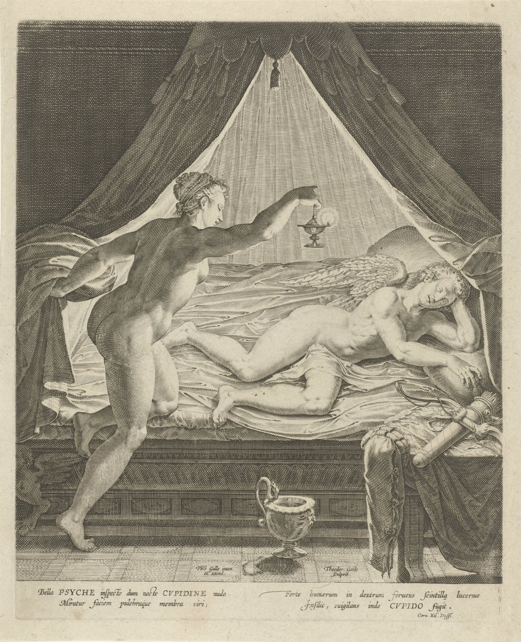 Amor i Psyche autorstwa Theodoor Galle