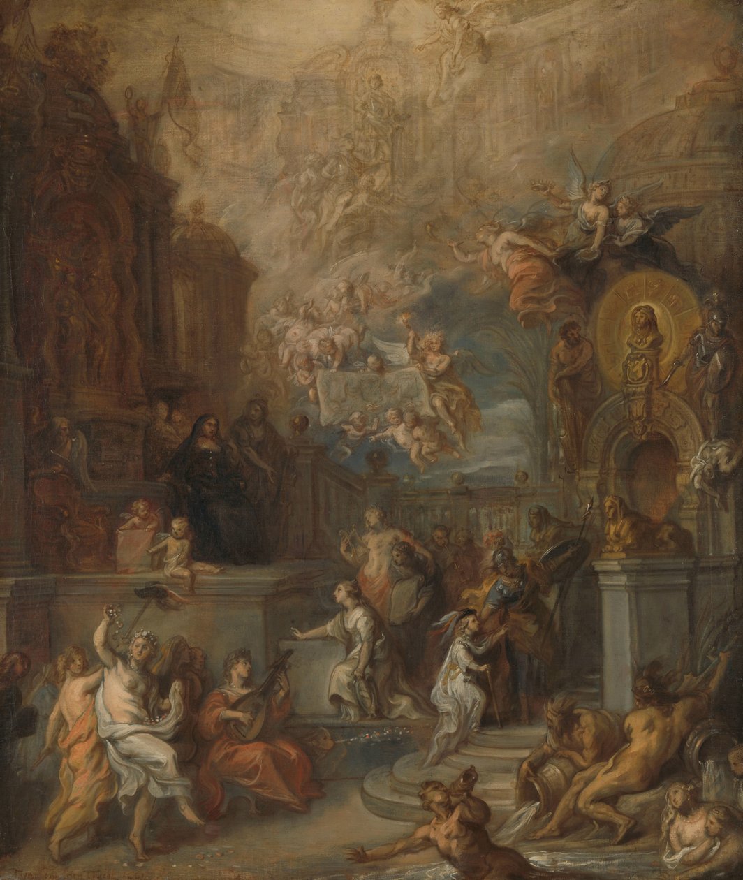 Alegoria pożegnania Wilhelma III od Amalii van Solms po przekazaniu regencji Stanom Generalnym autorstwa Theodoor van Thulden