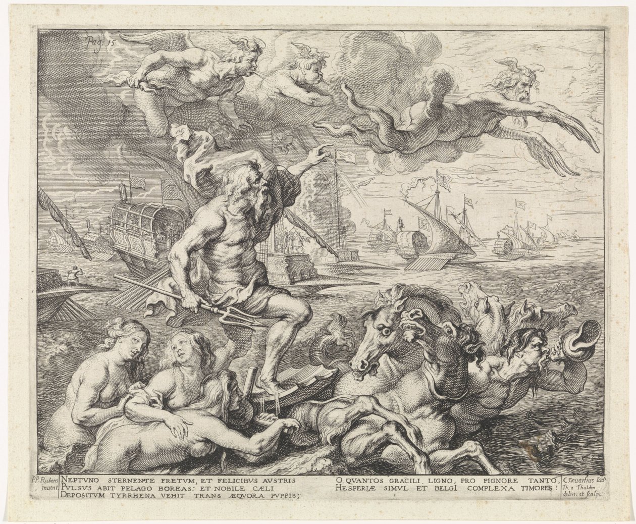Podróż z Barcelony do Genui; wjazd Ferdynanda do Antwerpii w 1635 r. (nr 7) autorstwa Theodoor van Thulden