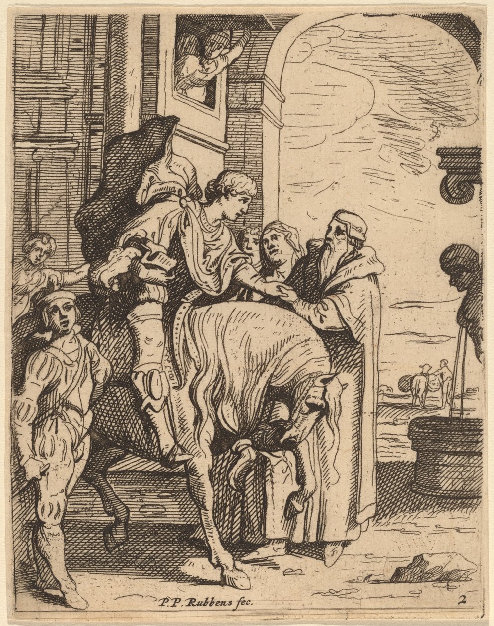 Syn marnotrawny żegna się ze swoim ojcem autorstwa Theodoor van Thulden after Sir Peter Paul Rubens
