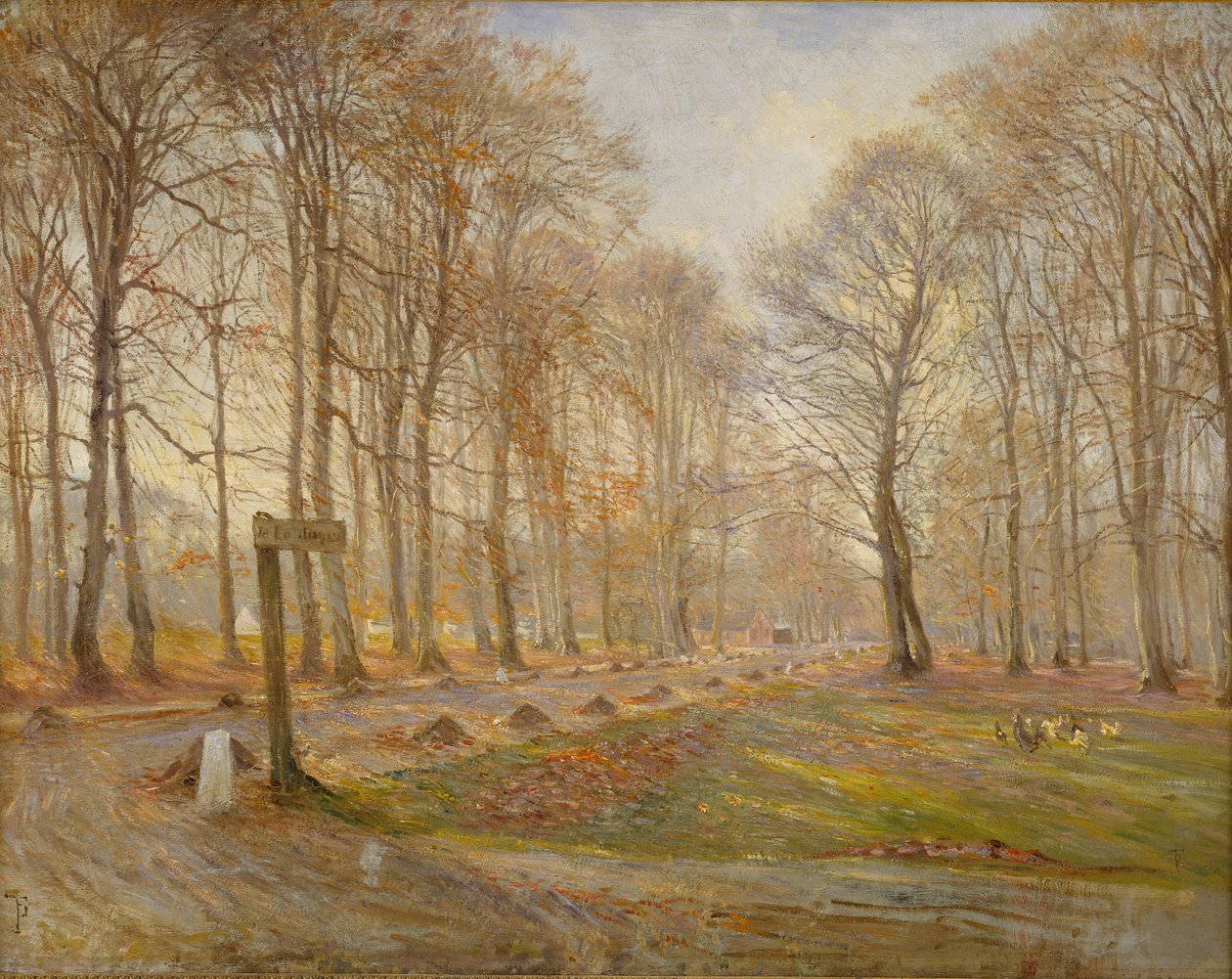 Późnojesienny dzień w Jægersborg Deer Park, na północ od Kopenhagi, 1886 r. autorstwa Theodor Esbern Philipsen