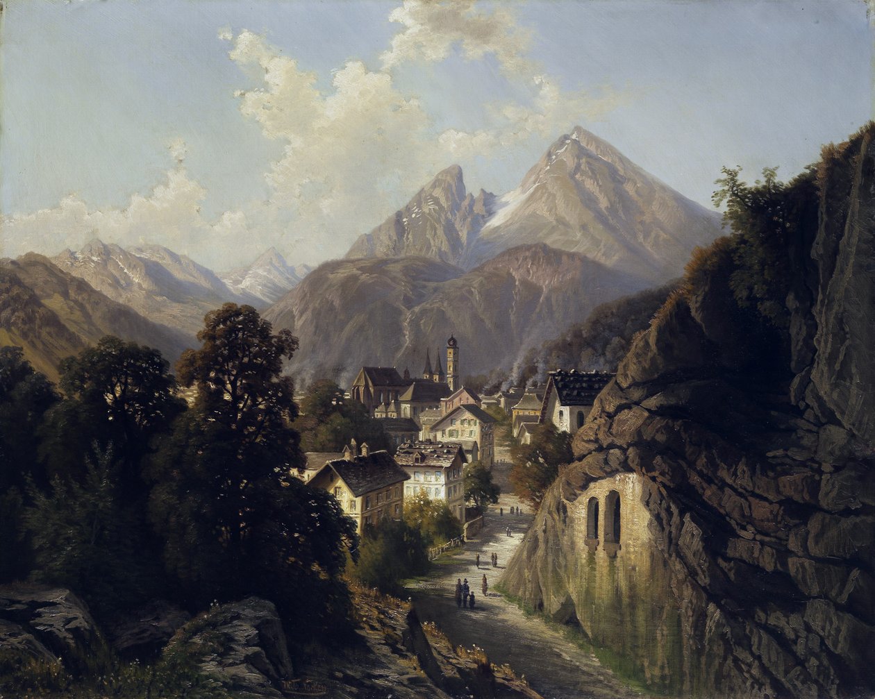 Widok na Berchtesgaden autorstwa Theodor Nocken