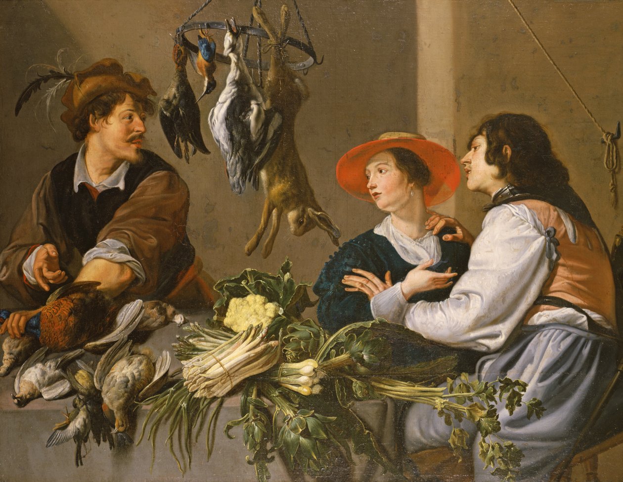 Sprzedawcy dziczyzny i warzyw autorstwa Theodor Rombouts
