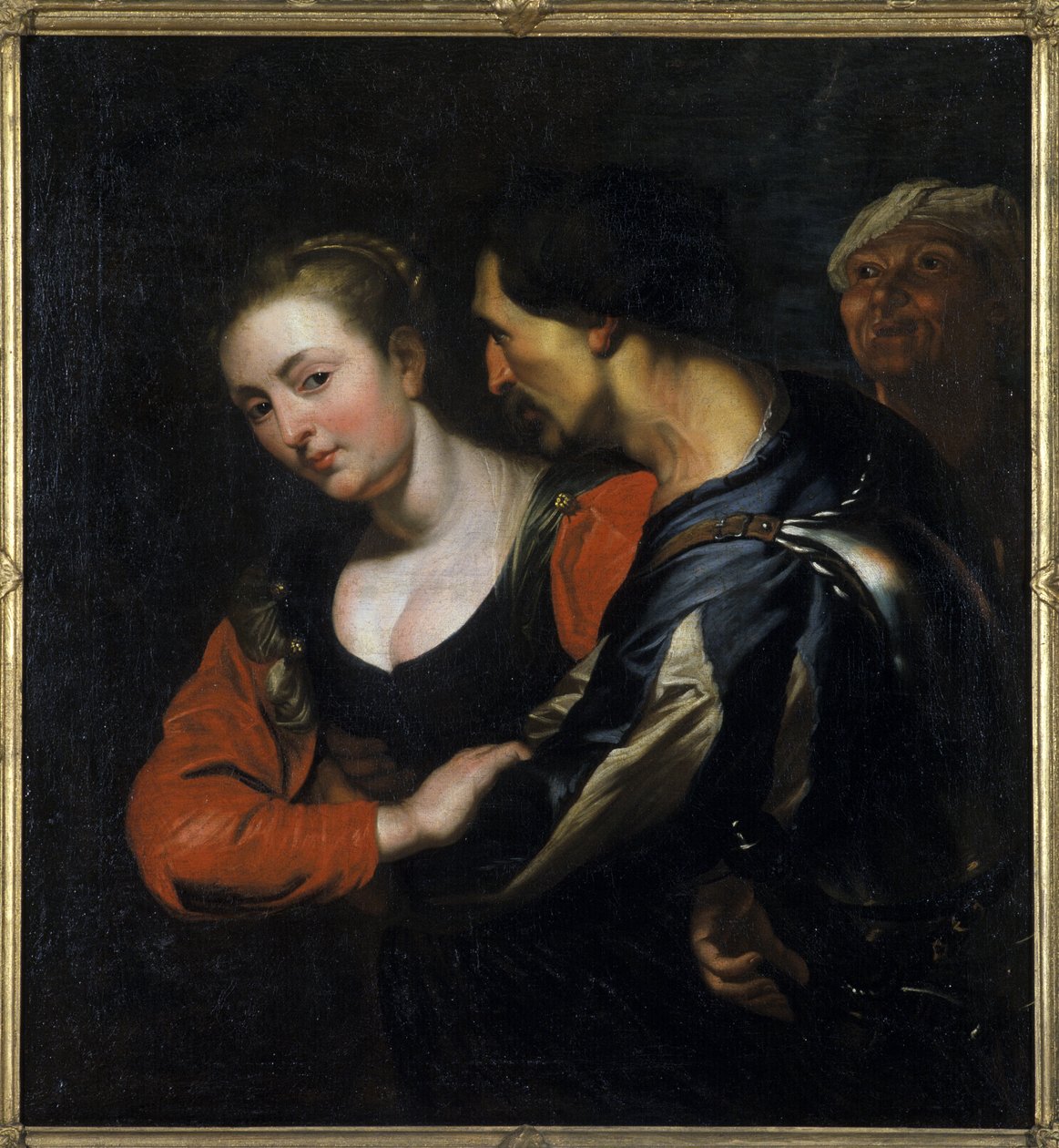 Landsknecht z kobietą autorstwa Theodor Rombouts