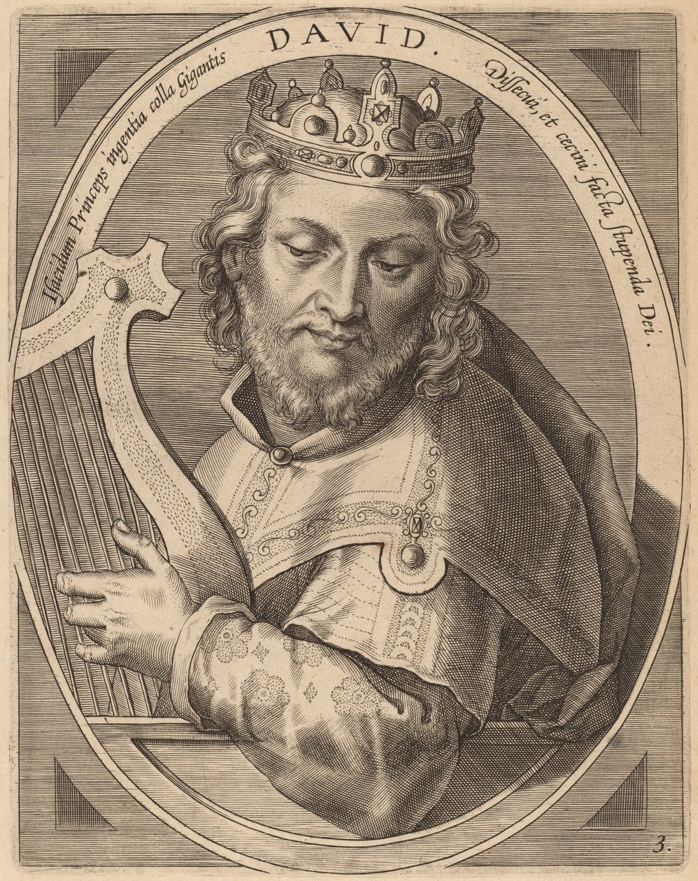 Dawid autorstwa Theodor Galle after Jan van der Straet