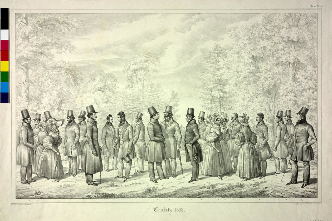 Teplickie wspomnienia. sezon kąpielowy 1833. arkusz 4 autorstwa Theodor Hosemann
