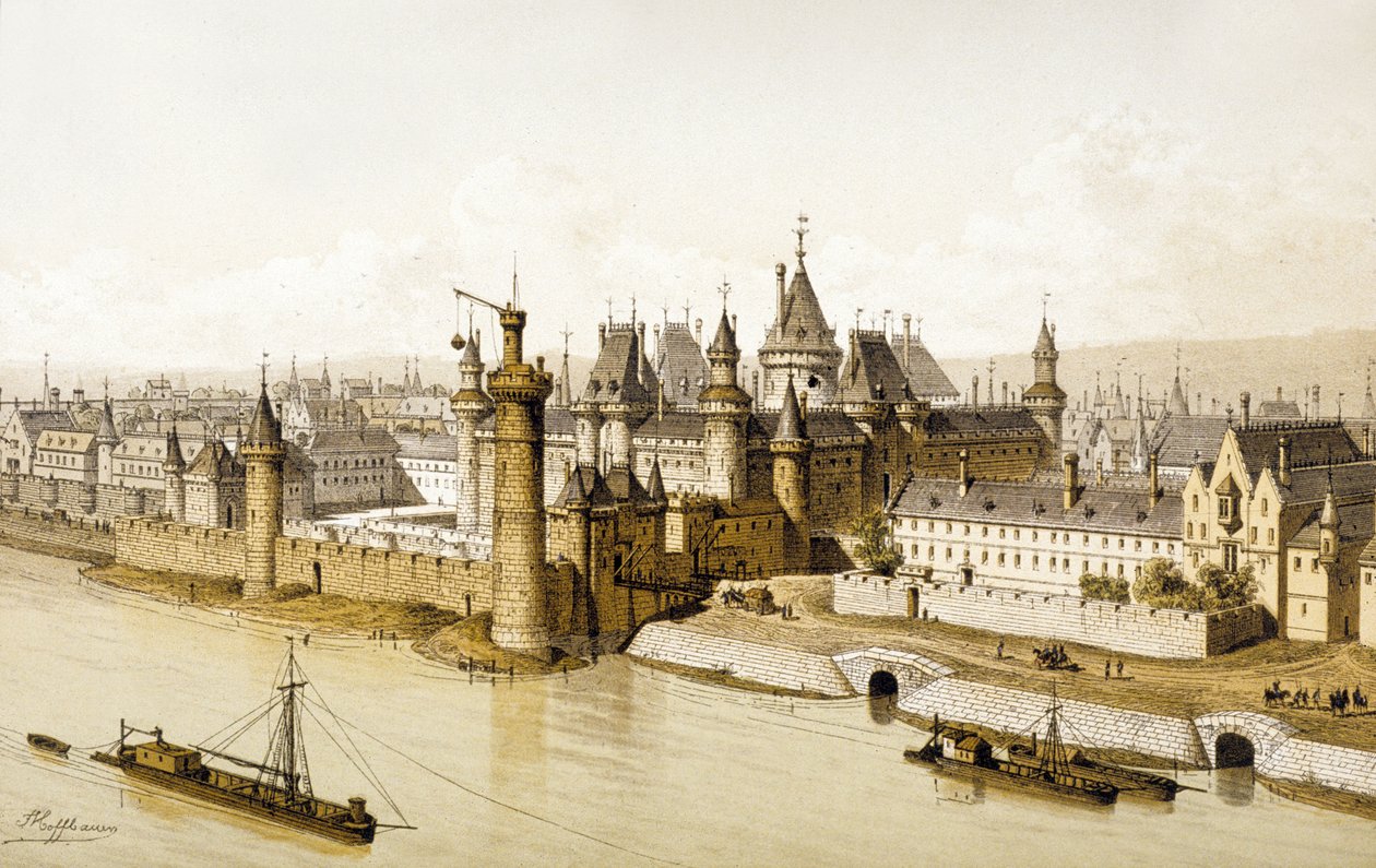 Luwr w XVI wieku, ok. 1880 r. (ilustracja) autorstwa Theodor Josef Hubert Hoffbauer