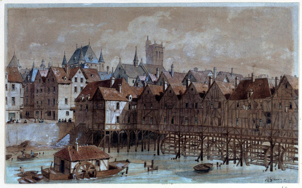 Widok na most Meuniers autorstwa Theodor Josef Hubert Hoffbauer