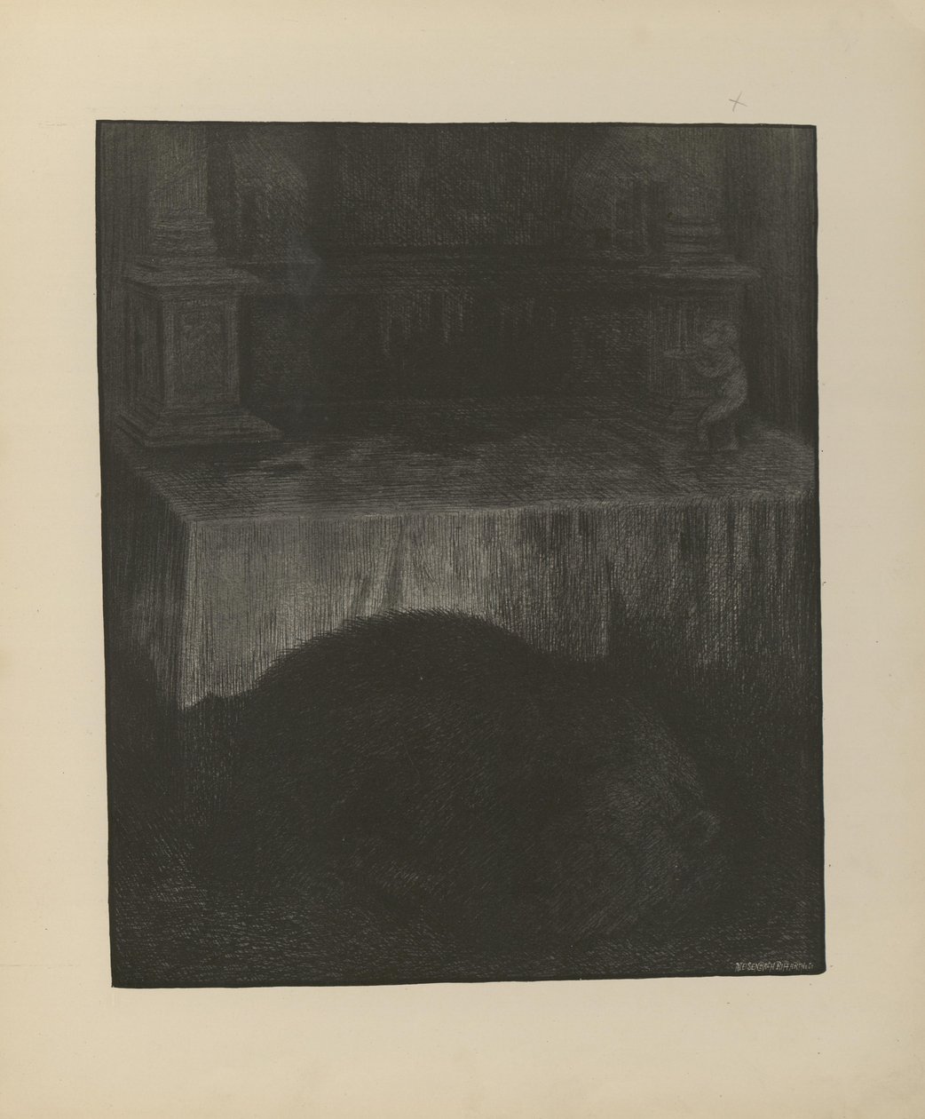 Ilustracja zaczerpnięta z książki Svartedauen autorstwa Kittelsena, Th. i opublikowane przez L.E. Tvedte (nr 1901) autorstwa Theodor Kittelsen