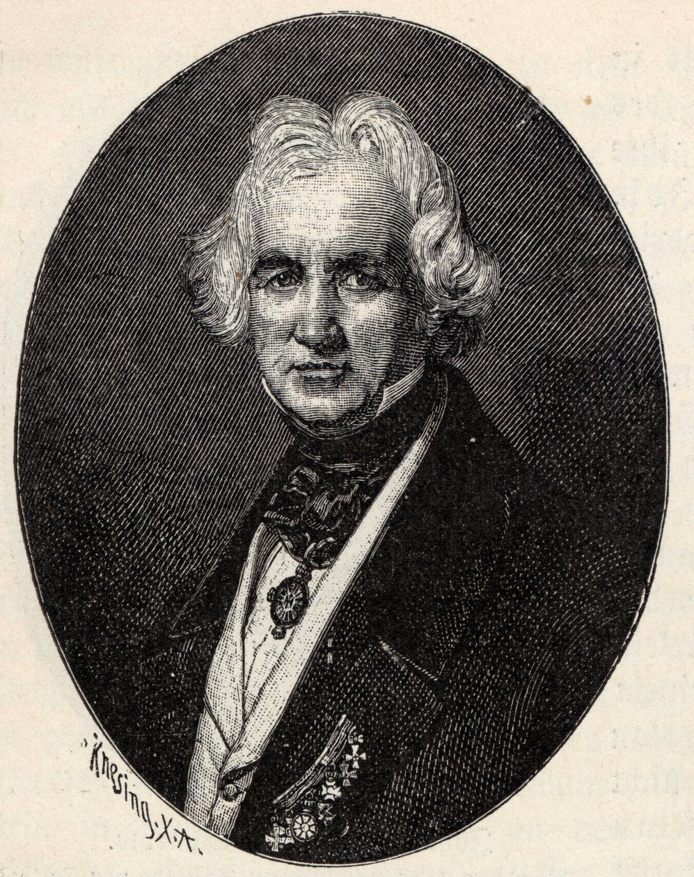 Portret rzeźbiarza Christiana Daniela Raucha 1777-1857. autorstwa Theodor Knesing