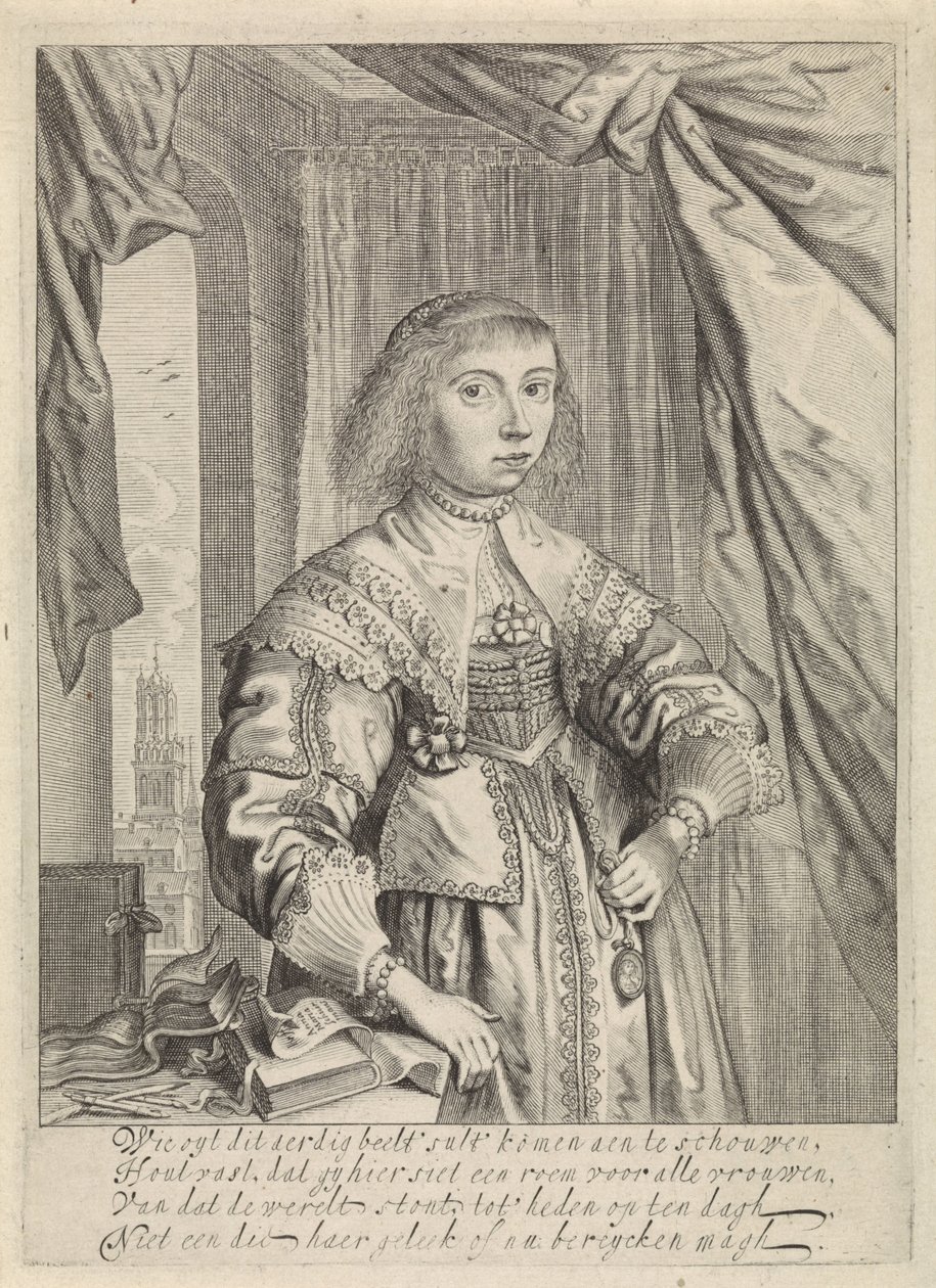 Portret Anny Marii van Schurman autorstwa Theodor Matham