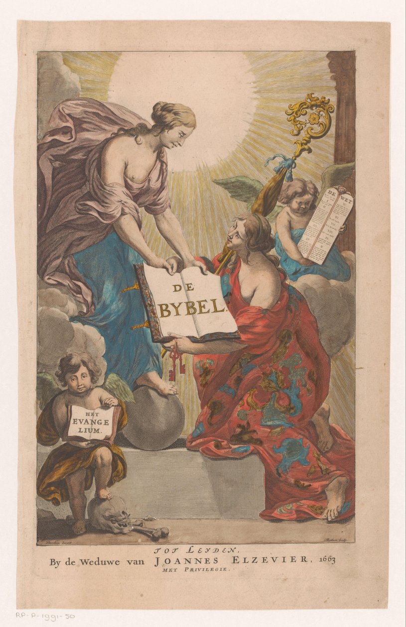 Strona tytułowa Biblii Biblia (tytuł na obiekcie) autorstwa Theodor Matham