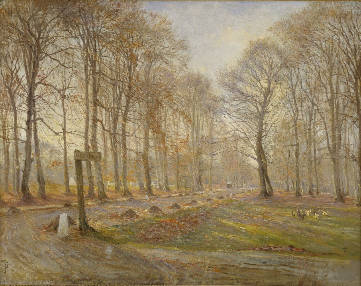 Późnojesienny dzień w Jægersborg Deer Park, na północ od Kopenhagi, 1886 r. autorstwa Theodor Philipsen