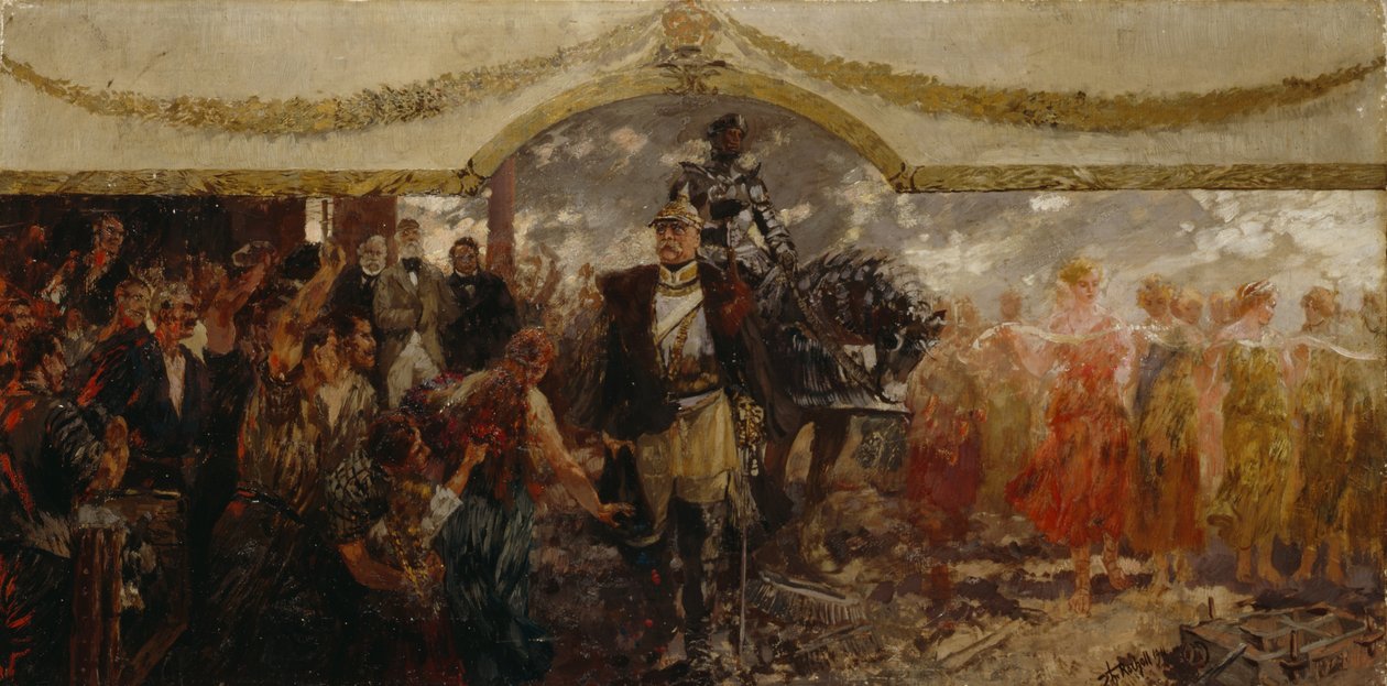 Lud oddaje hołd Bismarckowi, 1911 autorstwa Theodor Rocholl
