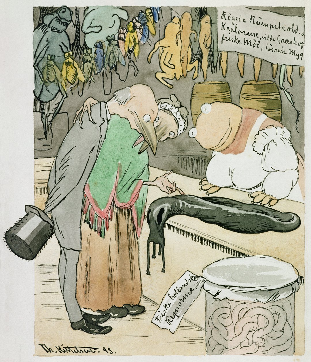 Sklep z delikatesami autorstwa Theodor Kittelsen