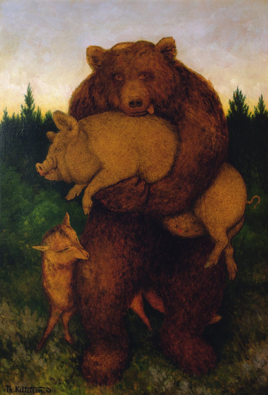 Ciało, powiedział niedźwiedź (olej na płótnie) autorstwa Theodor Kittelsen