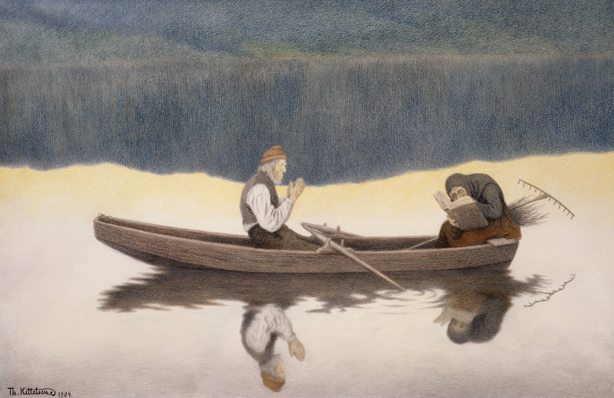 Nad jeziorem i rzeką autorstwa Theodor Kittelsen