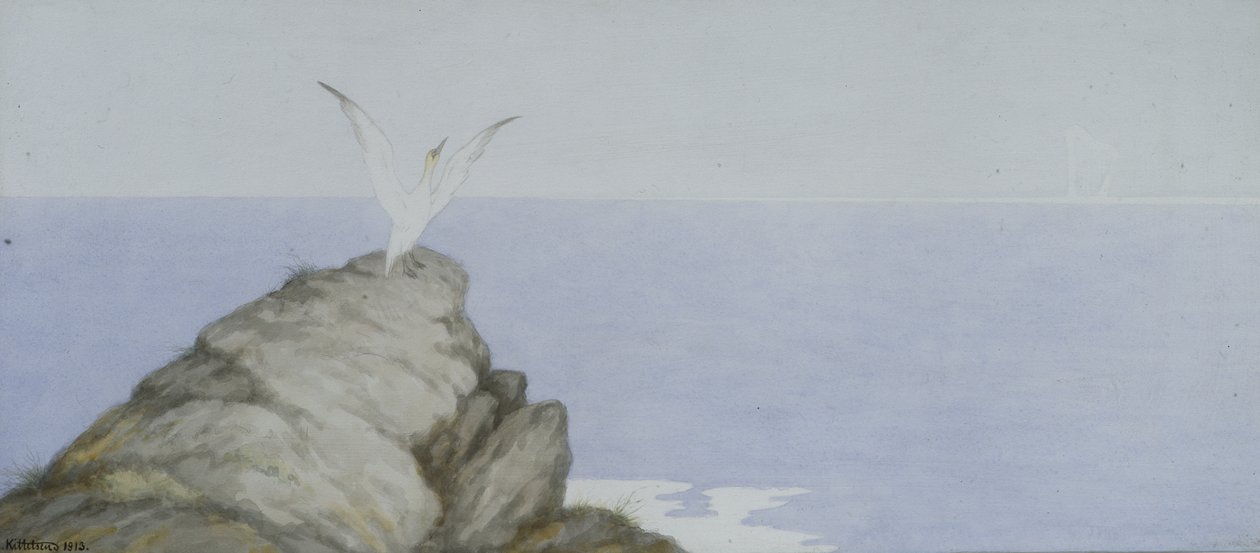 Ptak morski (akwarela na papierze) autorstwa Theodor Kittelsen